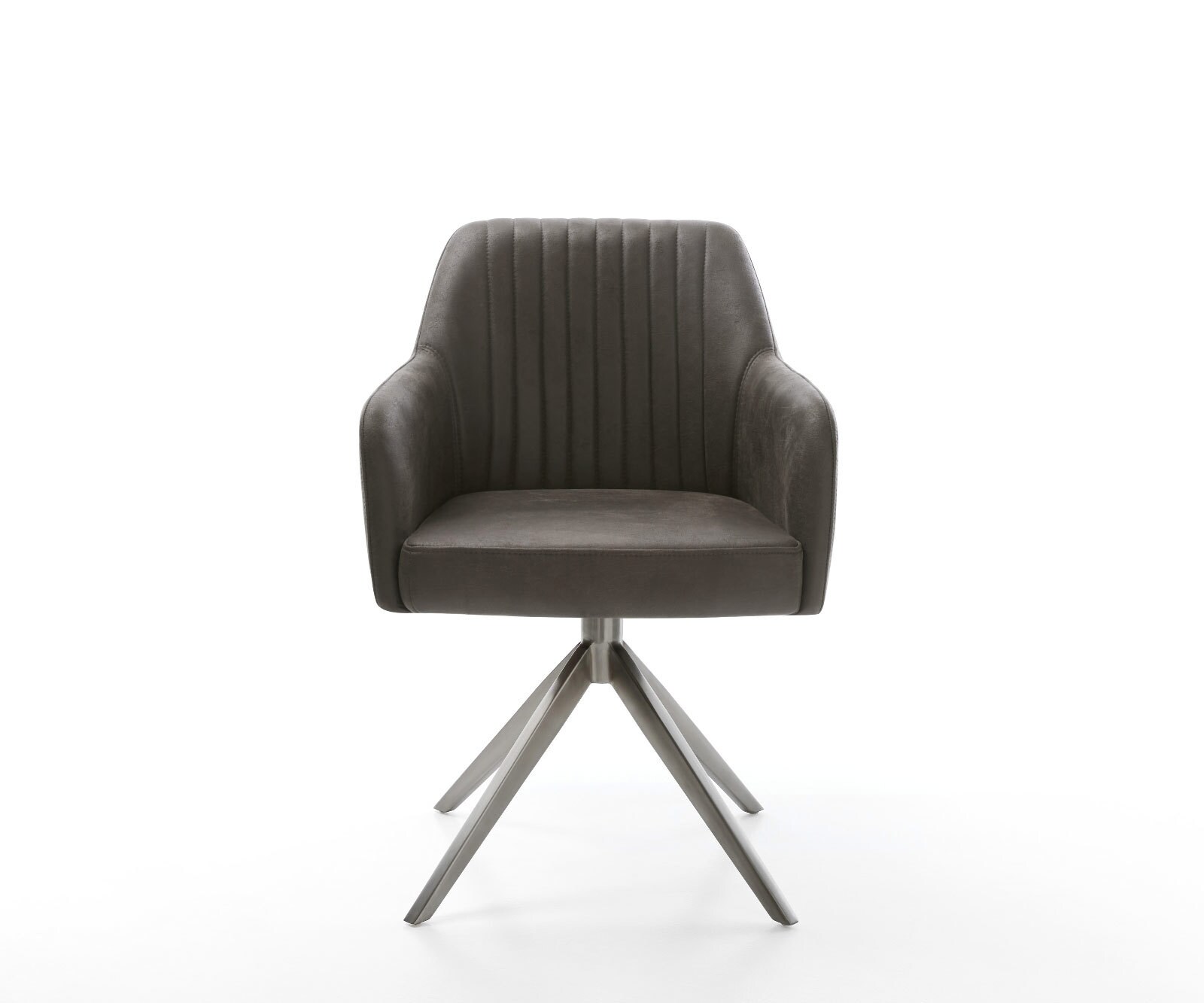 Draaistoel Greg-Flex microvelours antraciet vintage kruisframe breed grafiet 360° draaibaar rocker-functie pocketveer kern 1