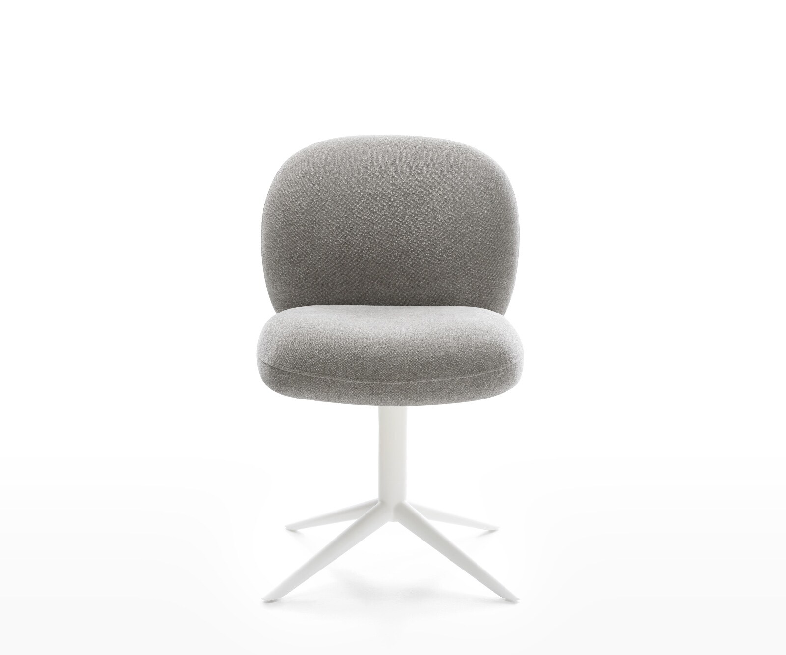 Draaistoel Nube-Flex zachte stof met structuur grijs kruispoot wit 360° draaibaar rocker-functie pocketveer kern 2