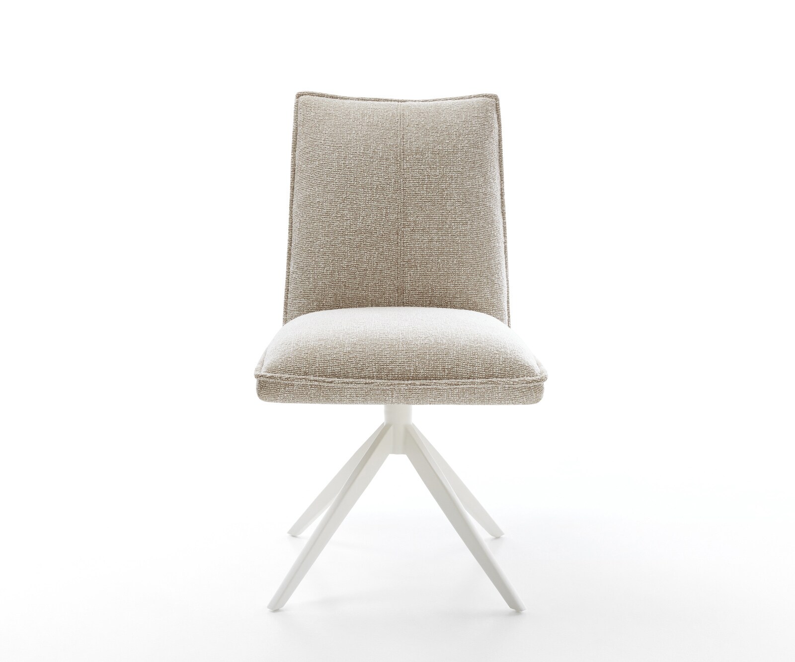 Draaistoel Lelio-Flex geweven stof beige kruisframe breed wit 360° draaibaar rocker-functie pocketveer kern 1