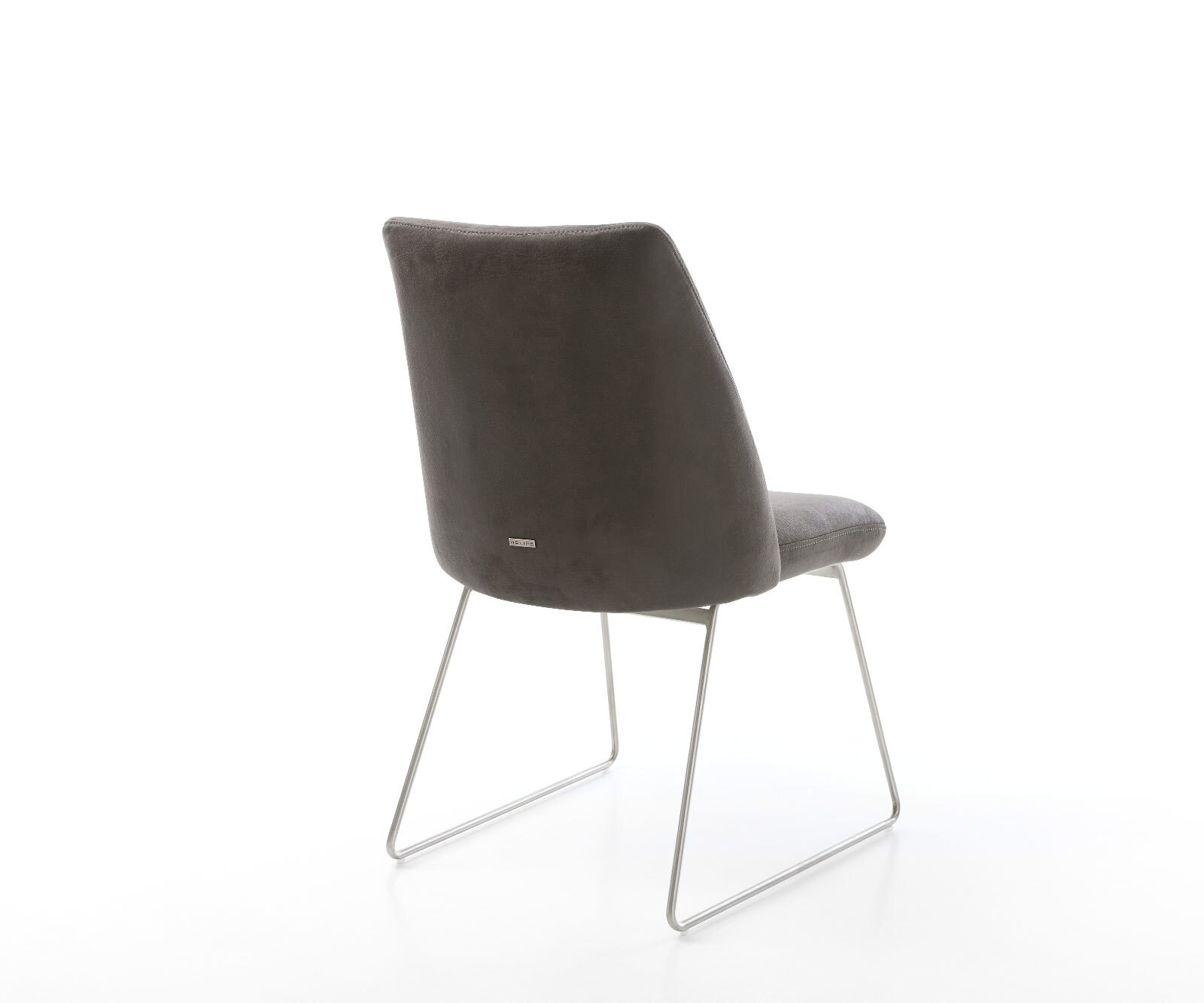 Eetkamerstoel Elso-Flex microvelours antraciet vintage slipframe roestvrij staal pocketveer kern 4