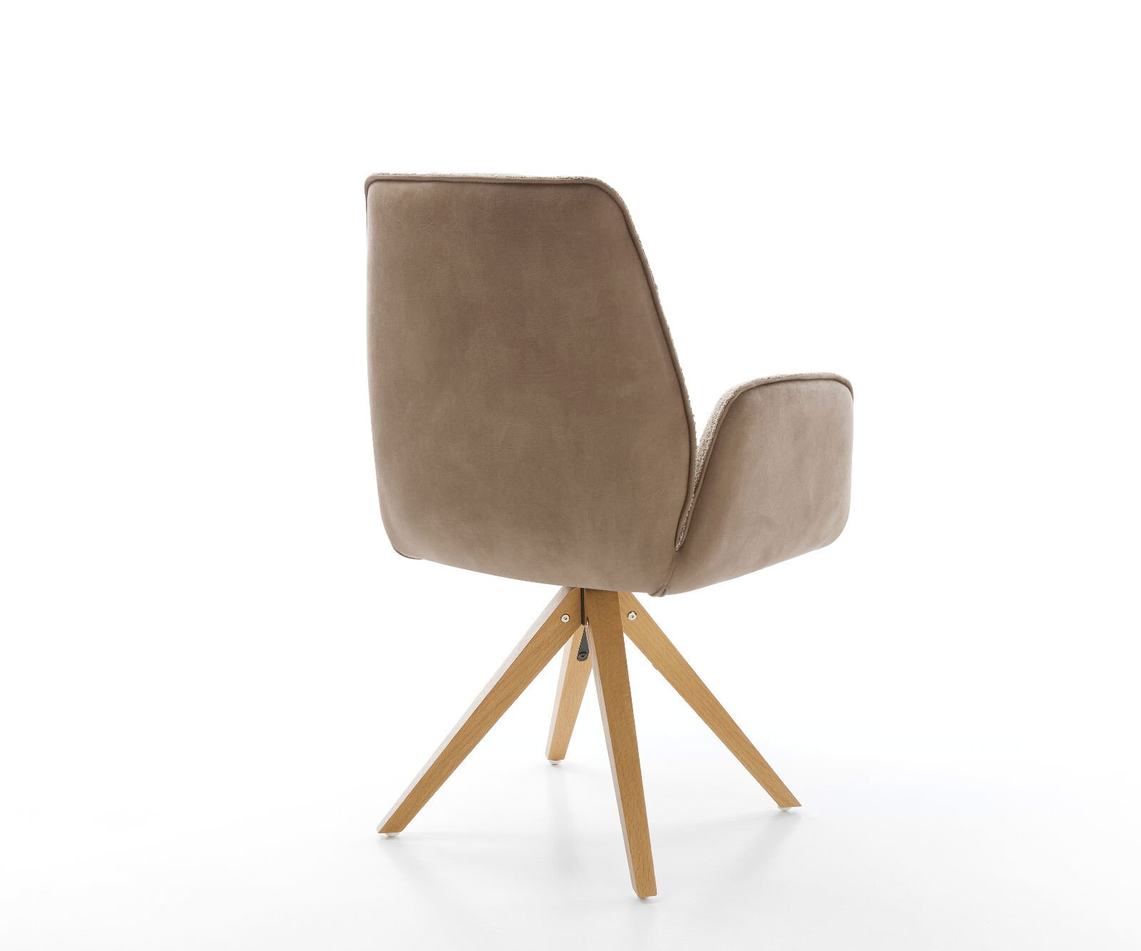 Draaistoel Zoa-Flex materiaalmix mud houten frame hoekig wit 180° draaibaar pocketveer kern 4