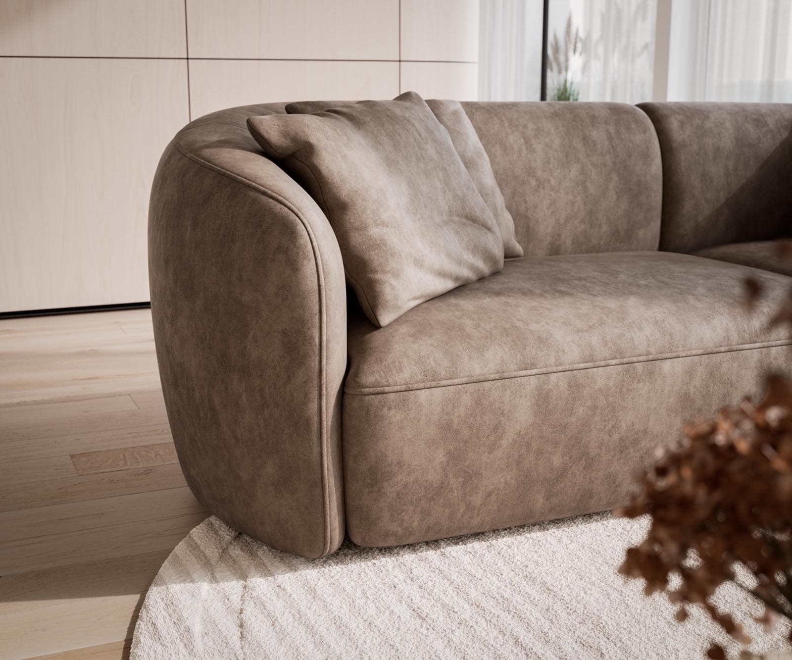 Mairi bank 330x160 cm microvezel taupe vintage 4 Mairi bank 330x160 cm microvezel taupe vintage 4