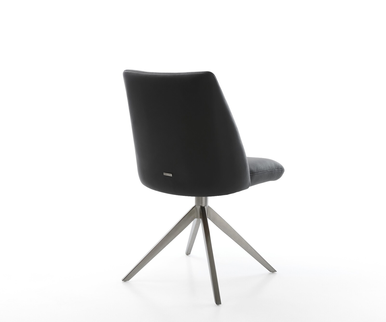 Draaistoel Elso-Flex echt leer zwart kruisframe breed grafiet 360° draaibaar rocker-functie pocketveer kern 5