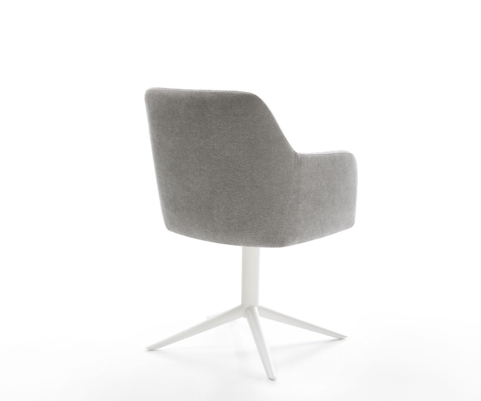 Draaistoel Greg-Flex zachte stof met structuur grijs kruispoot wit 360° draaibaar rocker-functie pocketveer kern 5