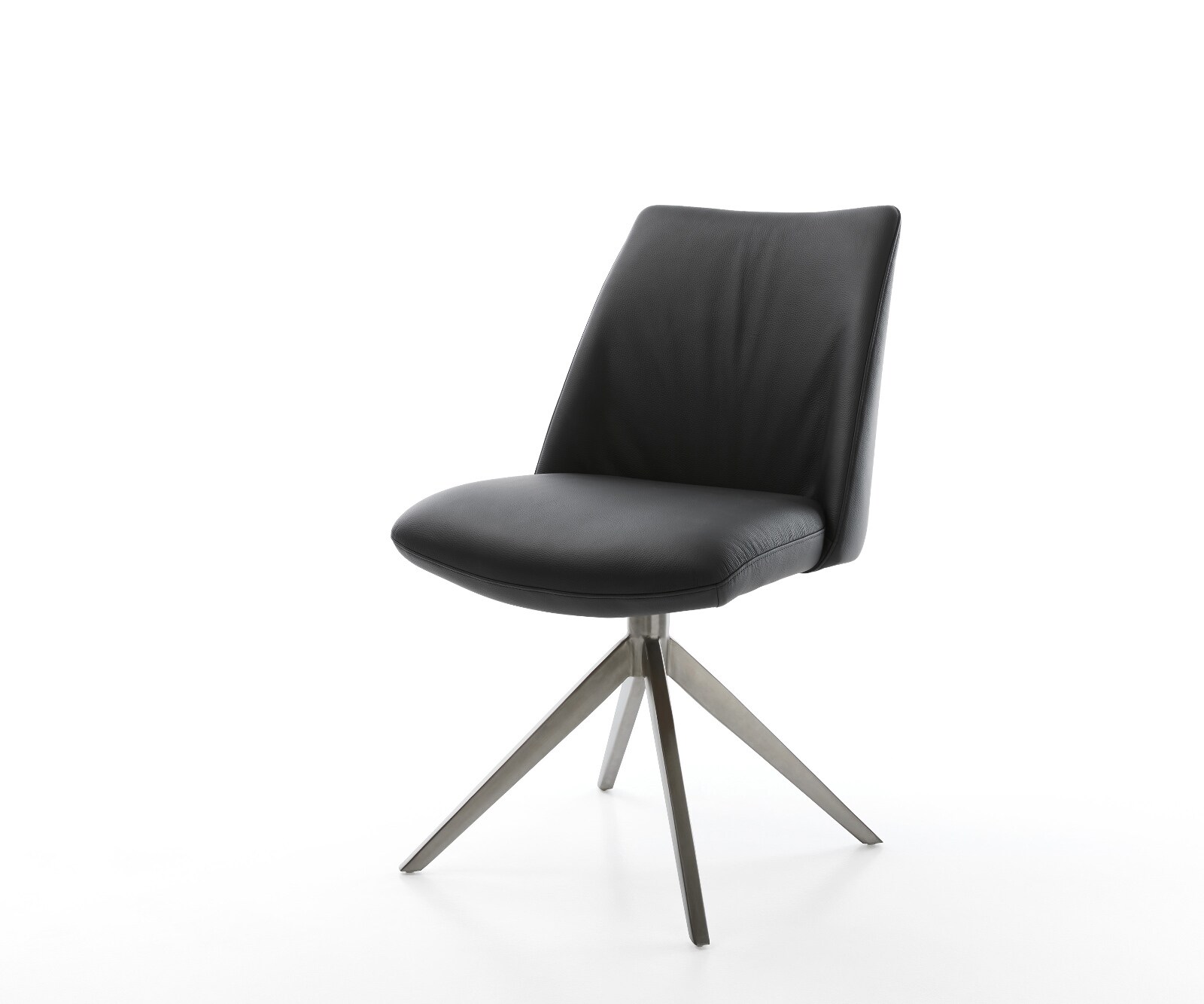 Draaistoel Elso-Flex echt leer zwart kruisframe breed grafiet 360° draaibaar rocker-functie pocketveer kern 1