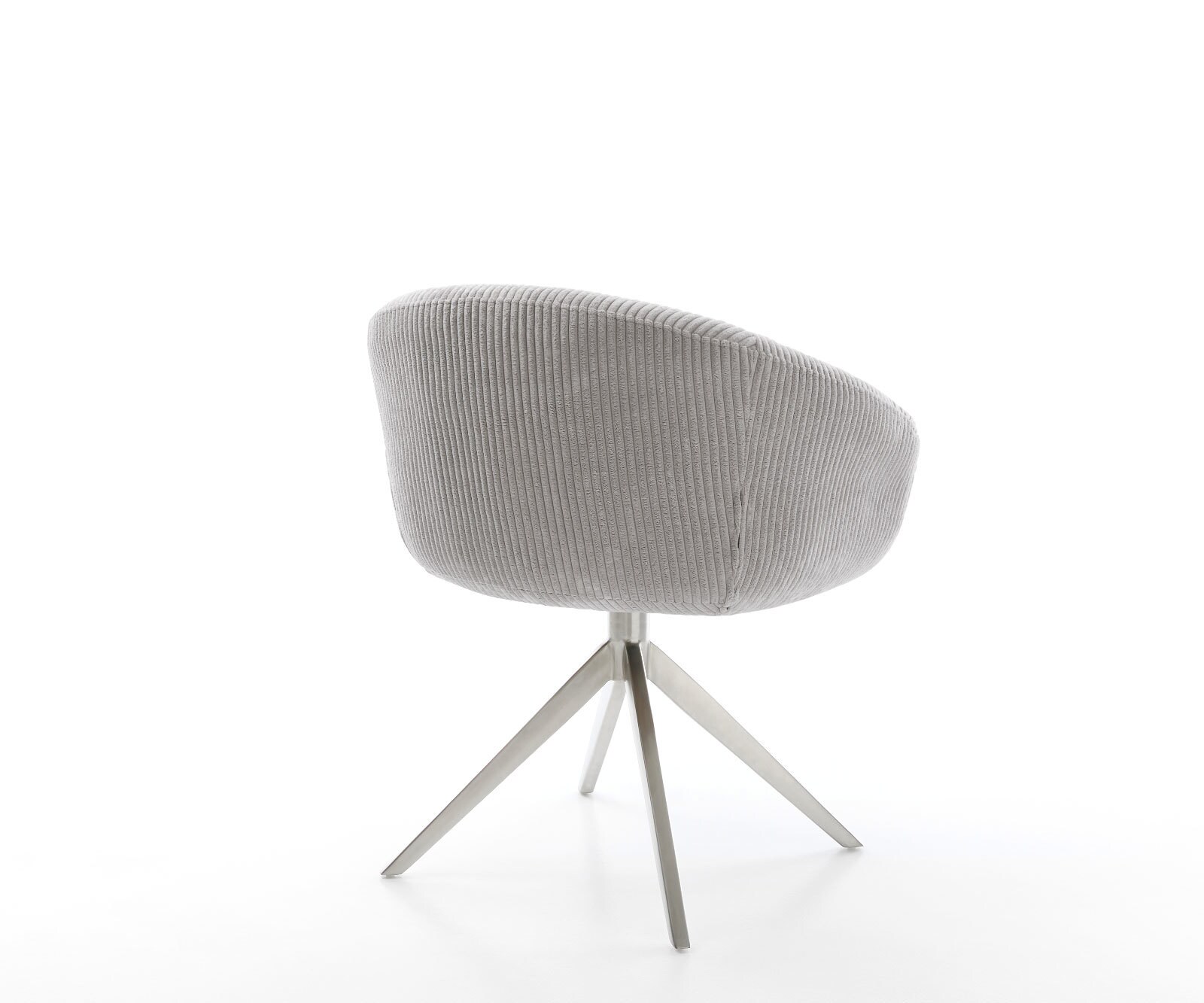 Draaistoel Vinka-Flex met armleuning koord zilver grijs kruisframe breed roestvrij staal 360° draaibaar rocker-functie pocketveer kern 4