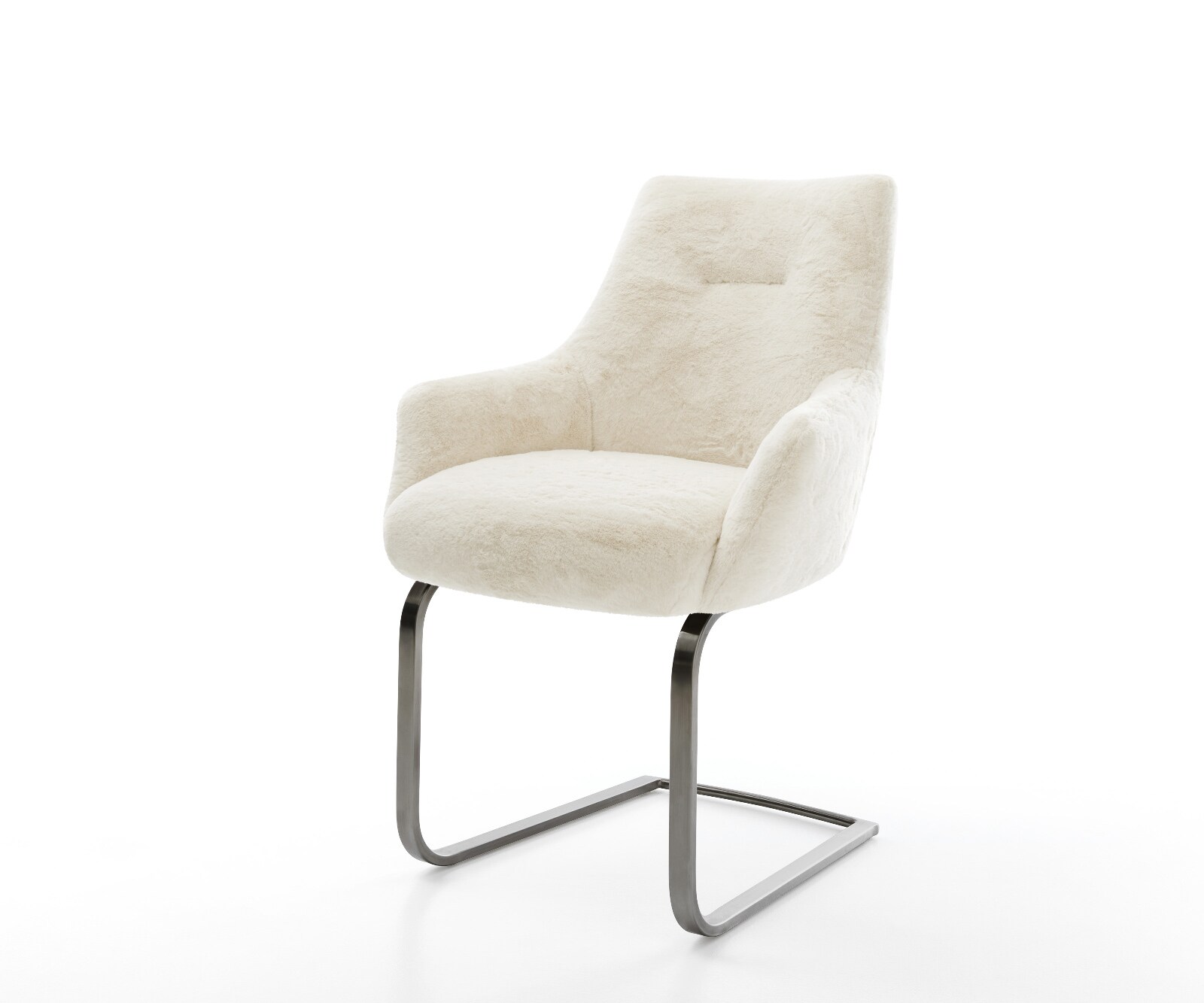 Sledemodel Alja-Flex met armleuning pluchen crème-wit sledemodel vlak grafiet pocketveer kern