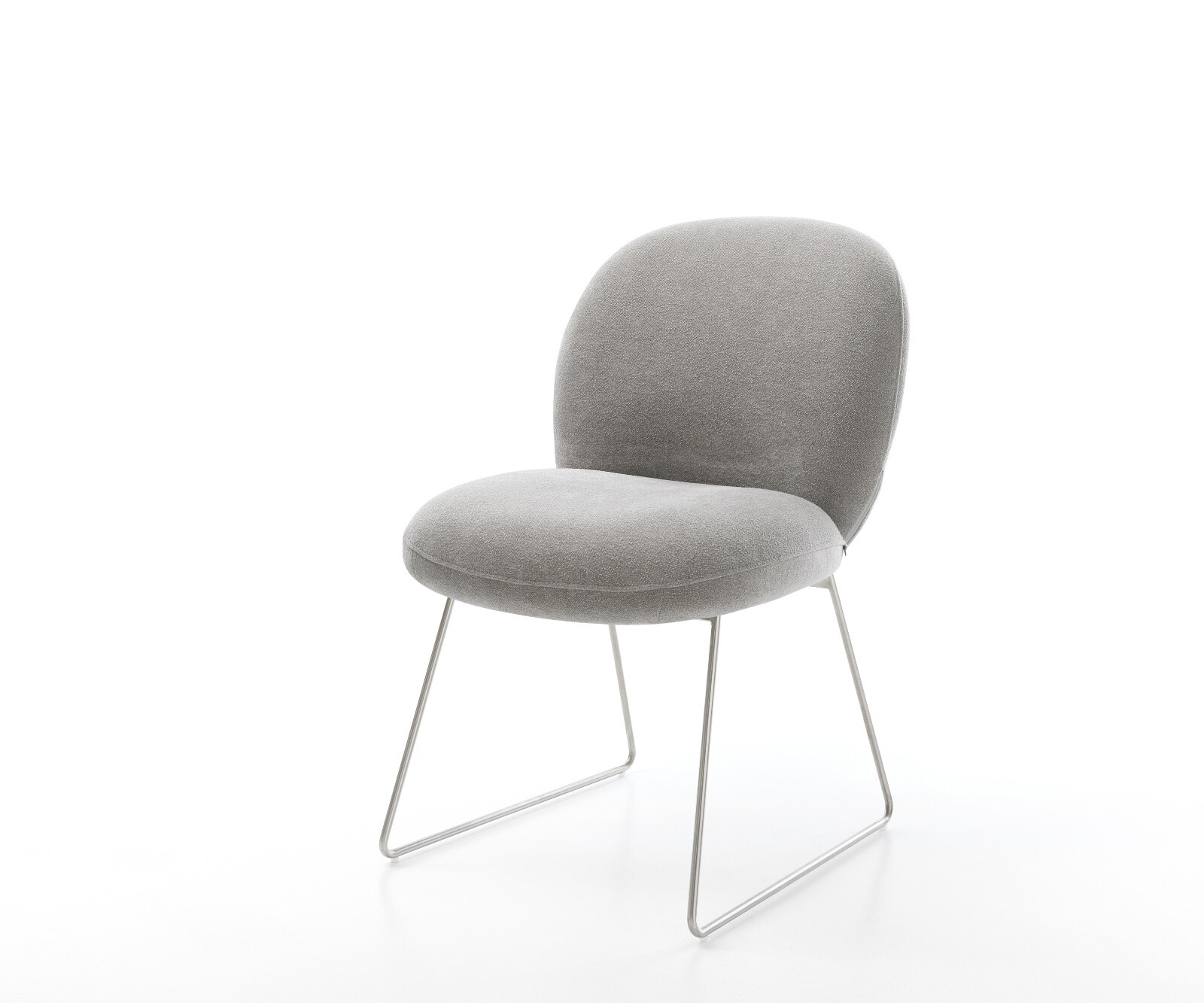 Eetkamerstoel Nube-Flex zachte stof met structuur grijs slipframe roestvrij staal pocketveer kern 1