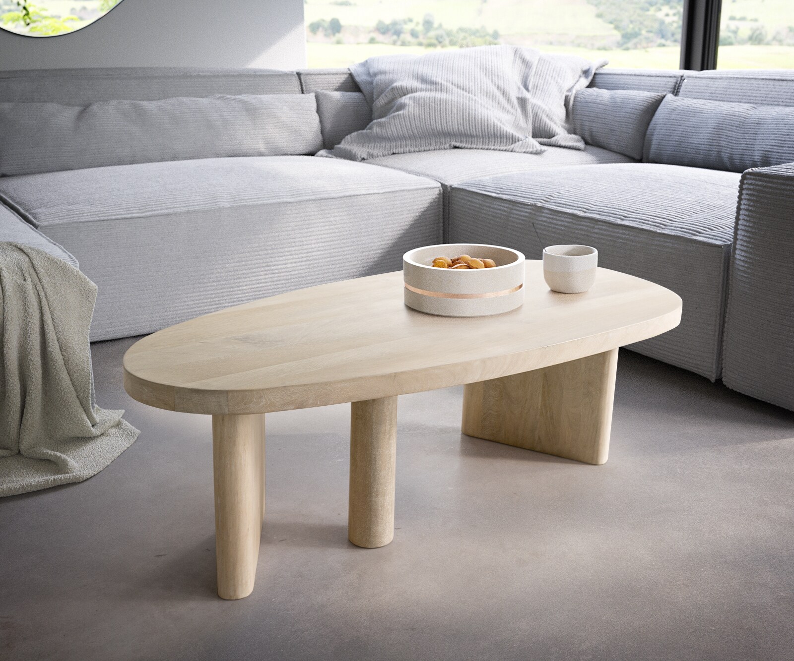 Salontafel Wido 110x50 cm Mango White Wash