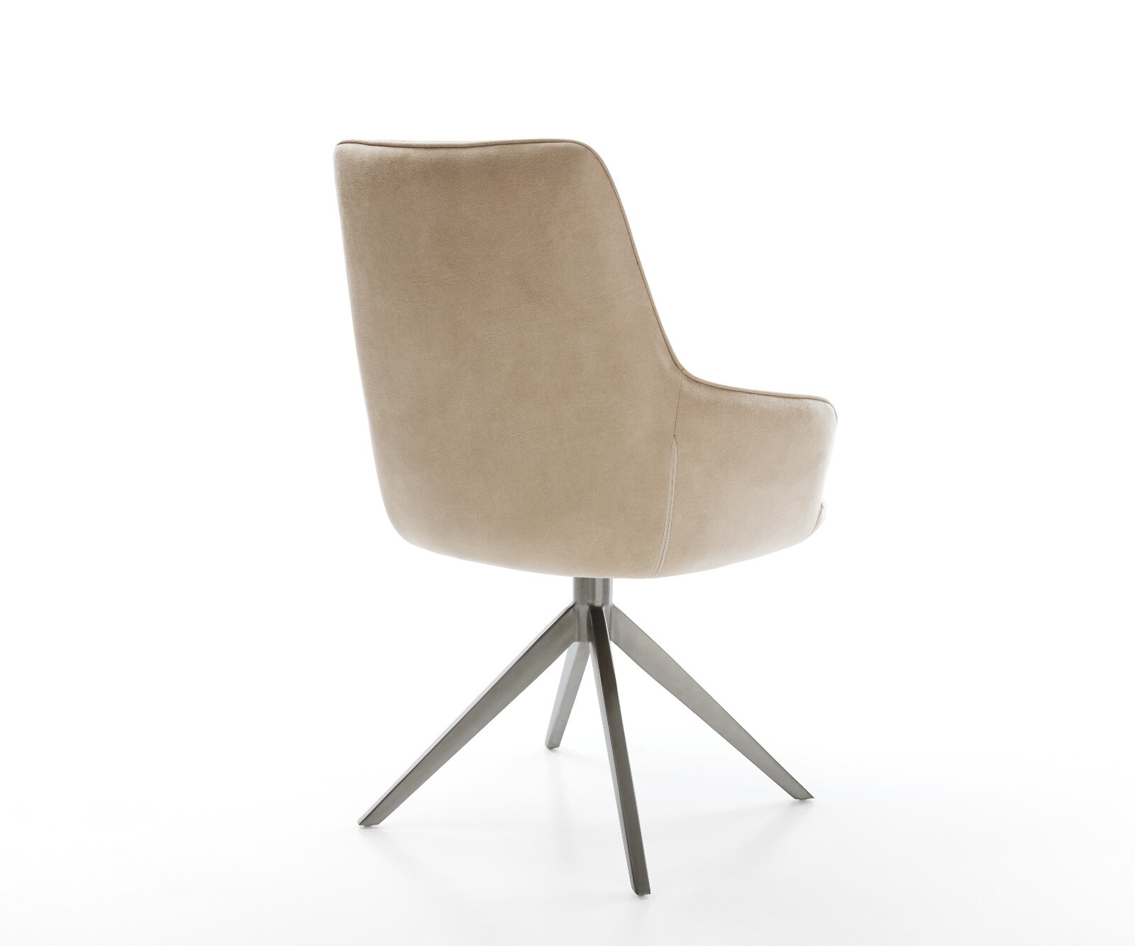 Draaistoel Zelia-Flex met armleuning microvelours beige vintage kruisframe breed grafiet 360° draaibaar rocker-functie pocketveer kern 5