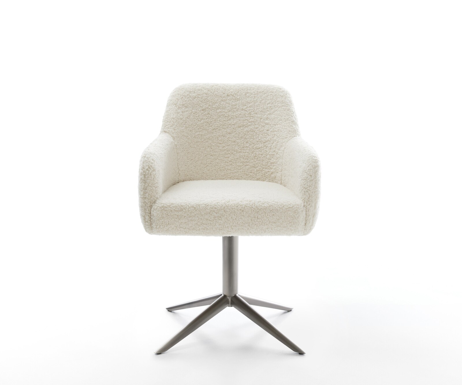 Draaistoel Greg-Flex teddy beige kruispoot grafiet 360° draaibaar rocker-functie pocketveer kern 1