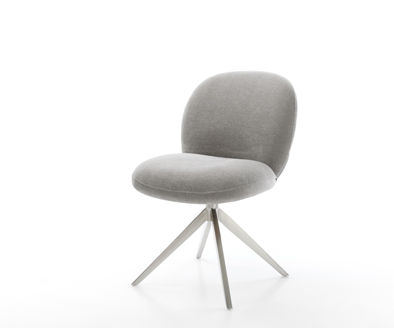 Draaistoel Nube-Flex zachte stof met structuur grijs kruisframe breed roestvrij staal 360° draaibaar rocker-functie pocketveer kern 1