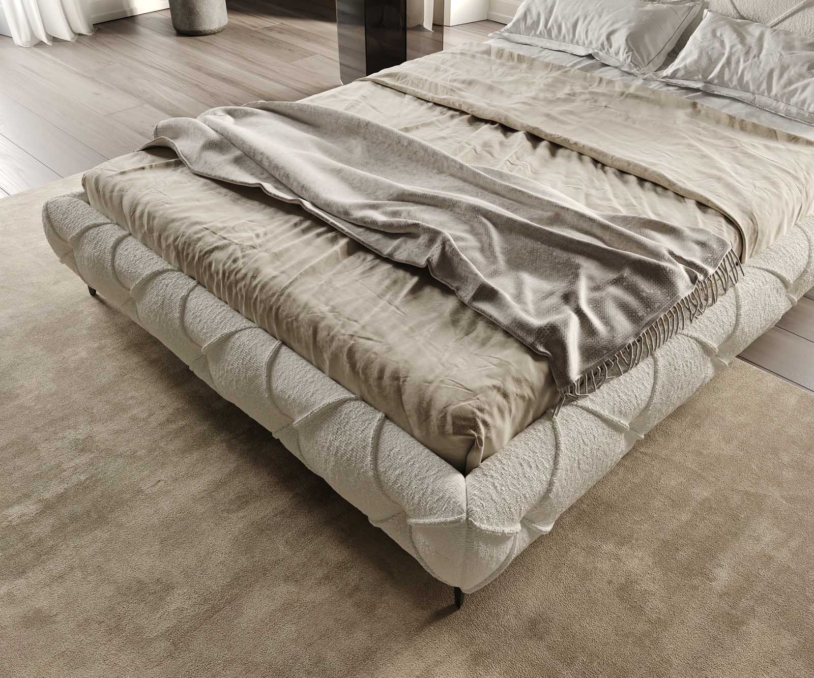 Gestoffeerd-bed Nayara 140x200 cm Bouclé crèmewit 5