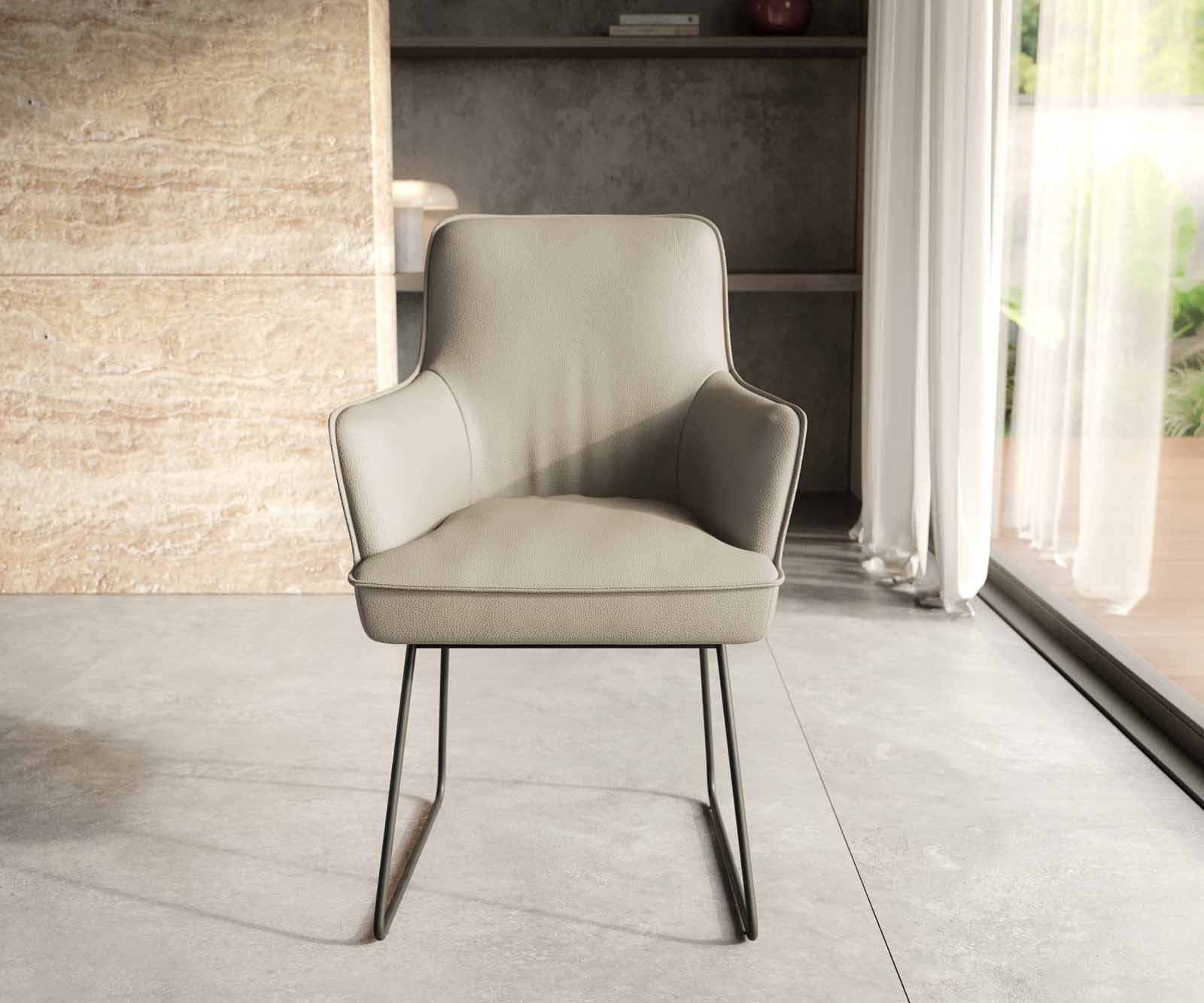 Eetkamerstoel Heira-Flex met armleuning echt leer mud slipframe zwart pocketveer kern 1 Eetkamerstoel Heira-Flex met armleuning echt leer mud slipframe zwart pocketveer kern 1