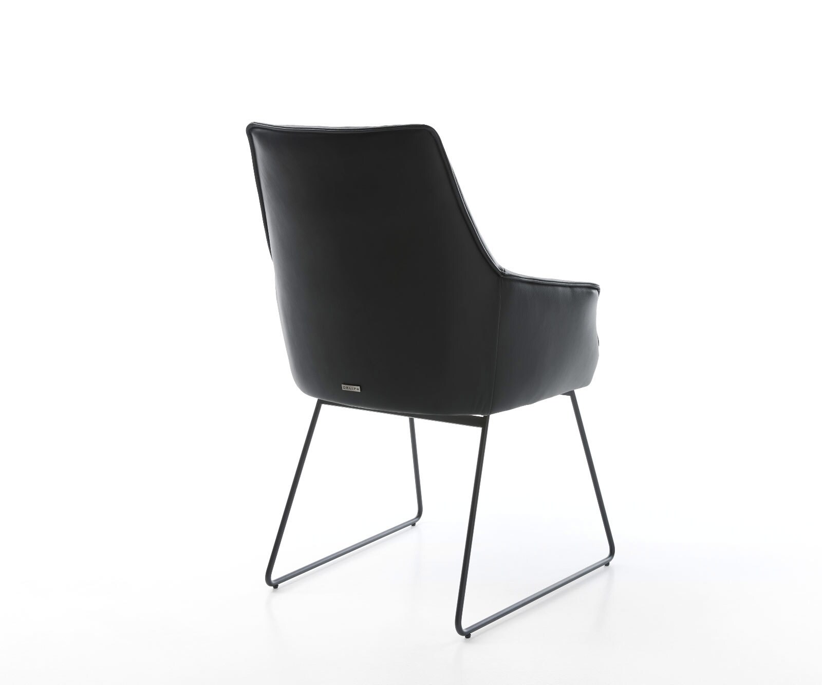 Eetkamerstoel Alja-Flex met armleuning echt leer zwart slipframe zwart pocketveer kern 4 Eetkamerstoel Alja-Flex met armleuning echt leer zwart slipframe zwart pocketveer kern 4