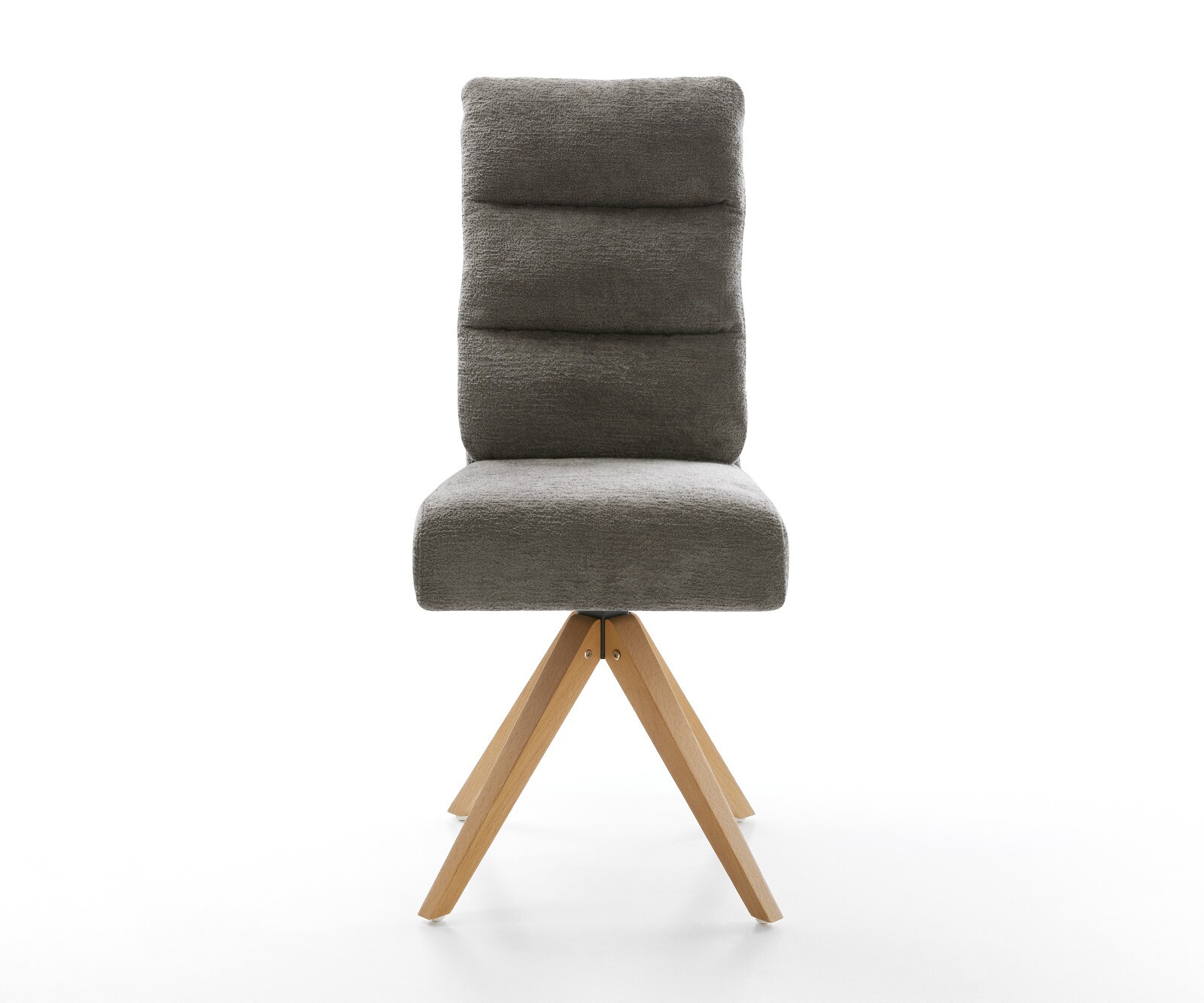 Draaistoel Pela-Flex bouclé zacht mud houten frame hoekig natuur 180° draaibaar pocketveer kern 2