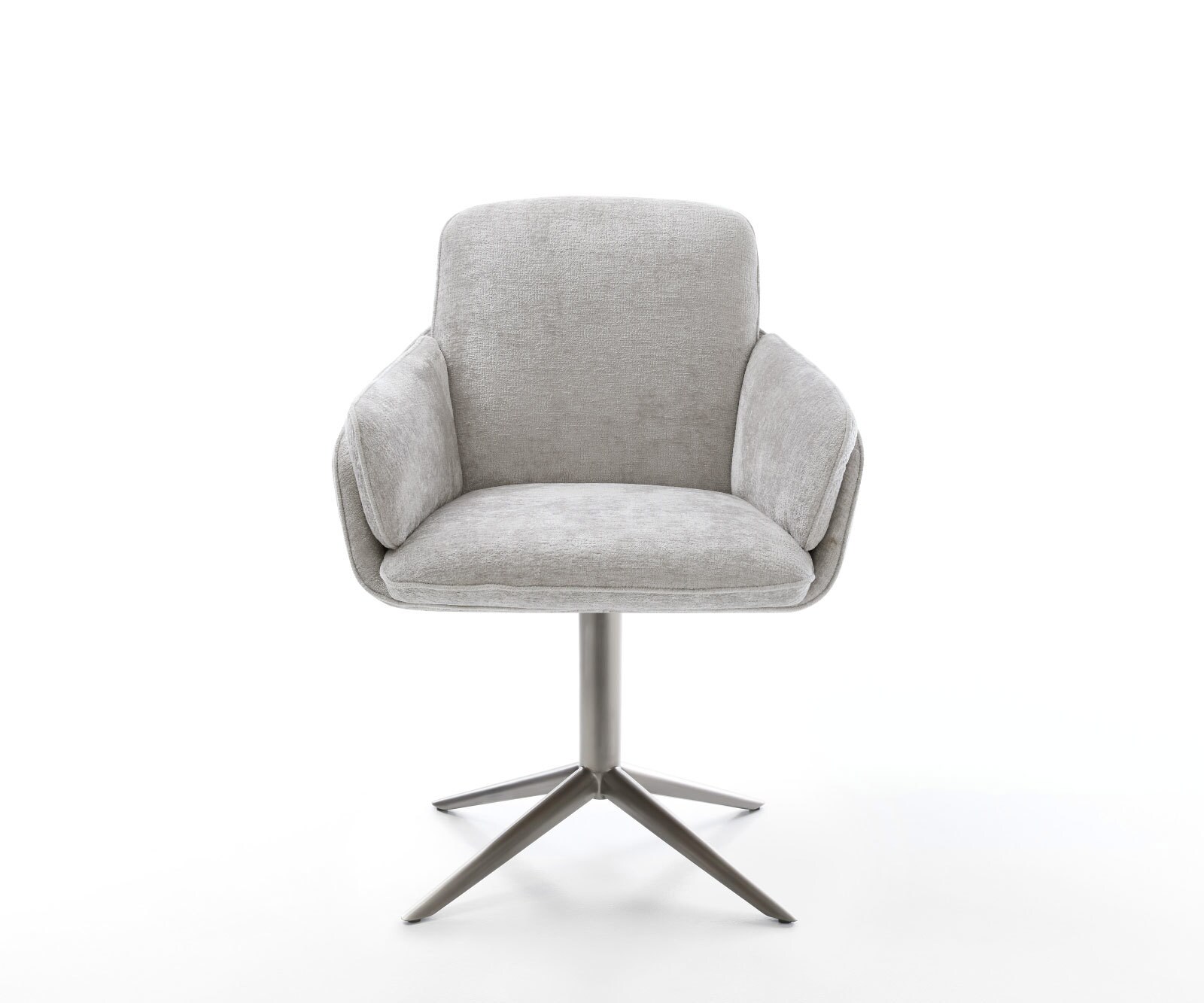 Draaistoel Luan-Flex met armleuning chenille zilver grijs kruispoot grafiet 360° draaibaar rocker-functie 2