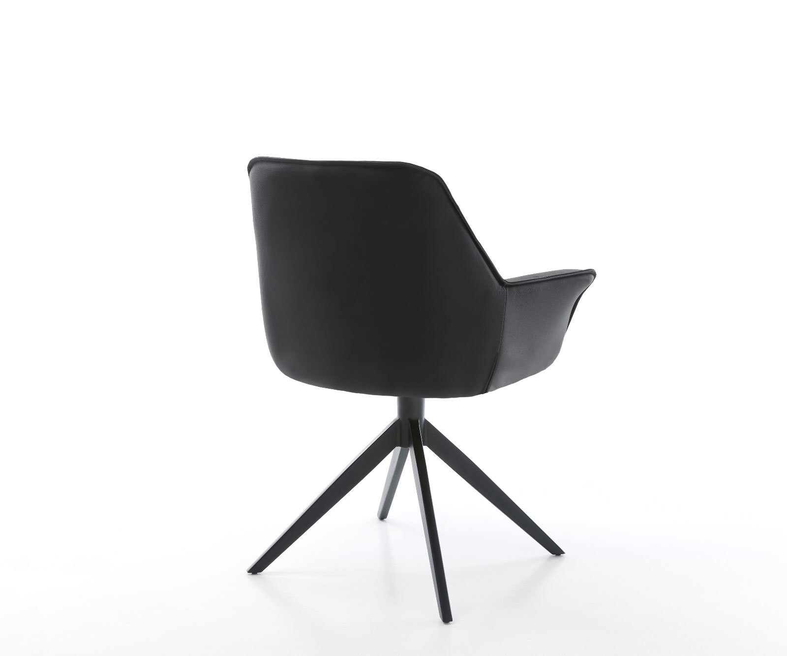 Eetkamerstoel Kaira-Flex echt leer zwart kruisframe breed zwart 5