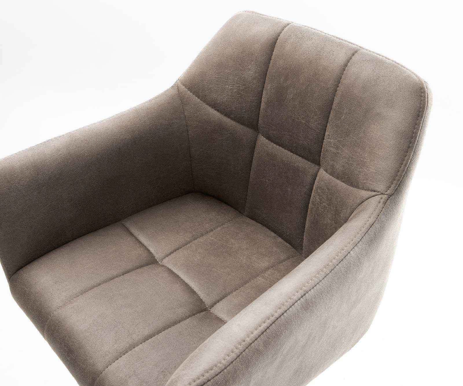 Barstoel Yulo-Flex vintage taupe draaivoet hoogteverstelbaar metaal 3