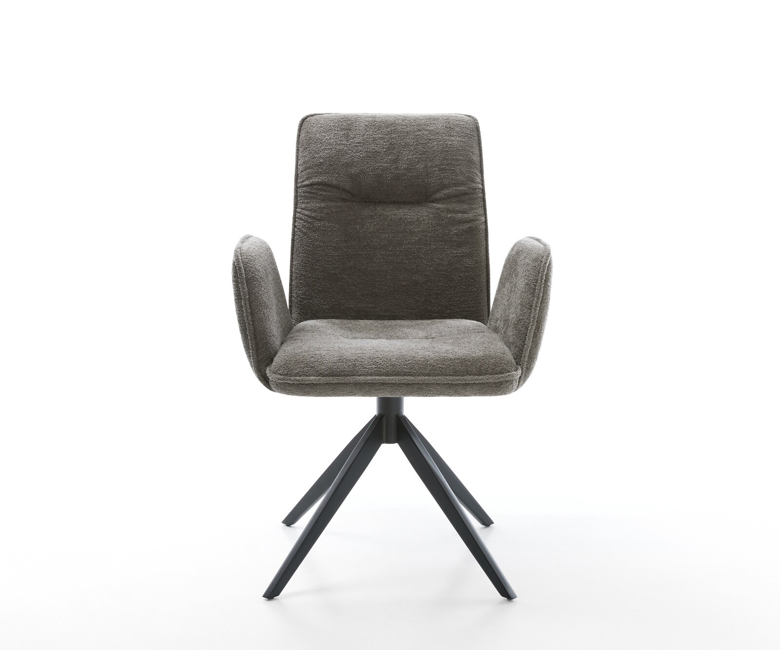 Draaistoel Vinja-Flex bouclé zacht mud kruisframe breed zwart 360° draaibaar rocker-functie 2