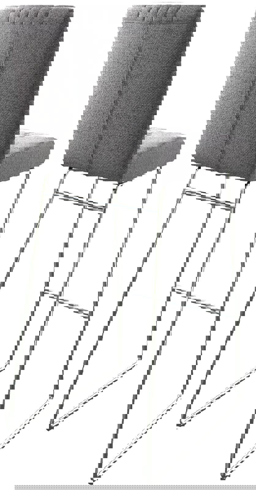 Barstoel Luiga-Flex structuurstof lichtgrijs slipframe roestvrij staal 4 Barstoel Luiga-Flex structuurstof lichtgrijs slipframe roestvrij staal 4