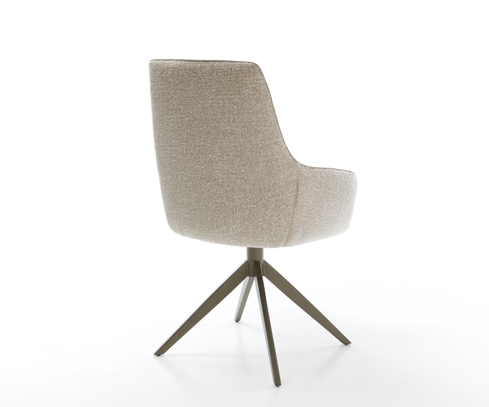 Draaistoel Zelia-Flex met armleuning geweven stof beige kruisframe breed afwerking met titanium 360° draaibaar rocker-functie pocketveer kern 4