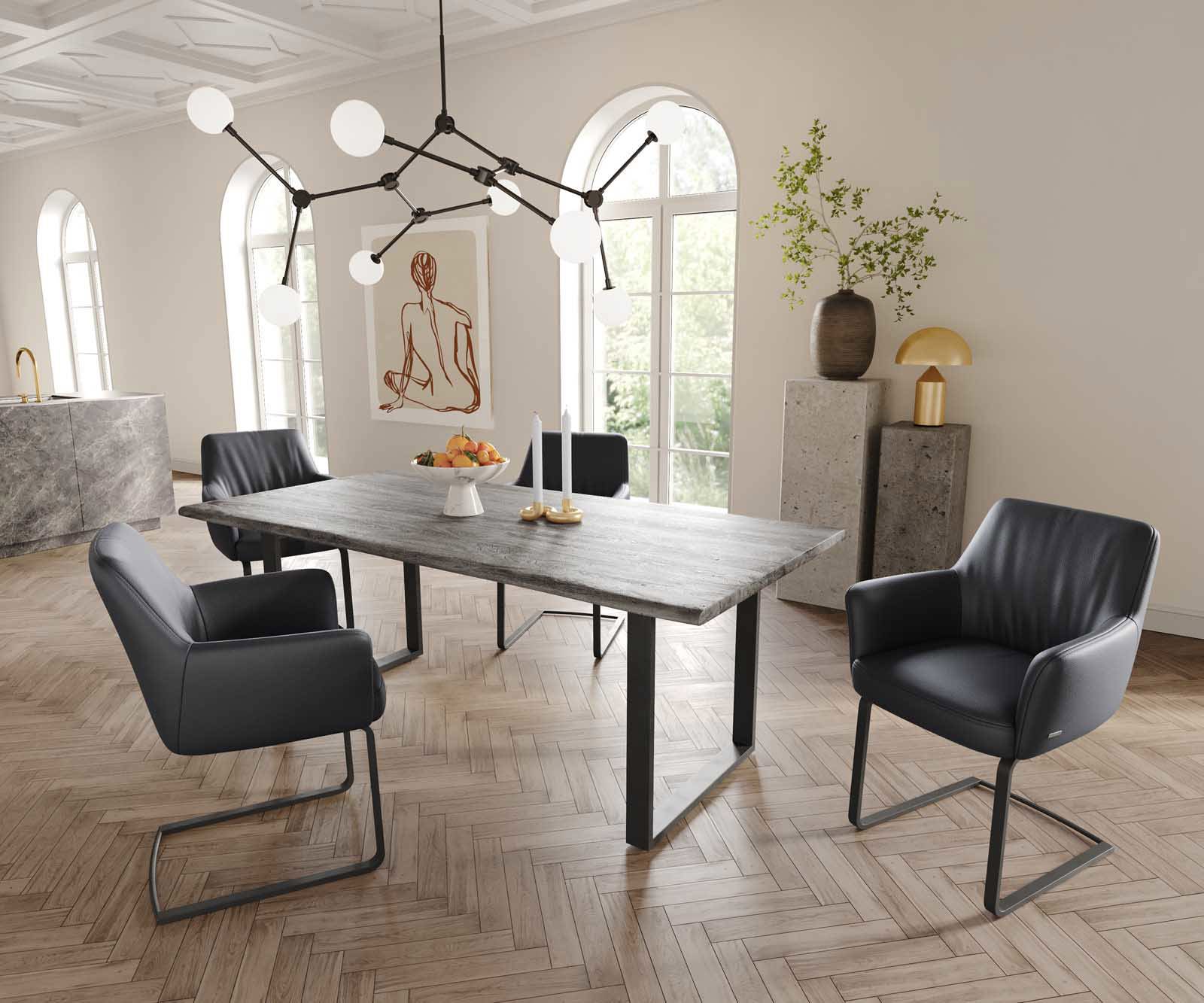 Sledemodel Xana-Flex met armleuning echt leer zwart sledemodel vlak zwart pocketveer kern 4 Sledemodel Xana-Flex met armleuning echt leer zwart sledemodel vlak zwart pocketveer kern 4