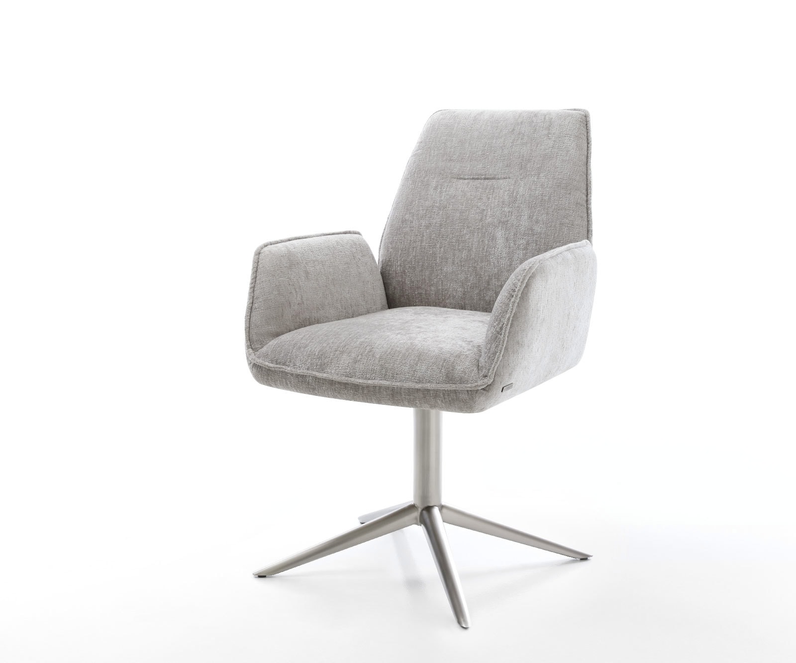 Draaistoel Zoa-Flex chenille zilver grijs kruispoot roestvrij staal 360° draaibaar rocker-functie pocketveer kern Draaistoel Zoa-Flex chenille zilver grijs kruispoot roestvrij staal 360° draaibaar rocker-functie pocketveer kern