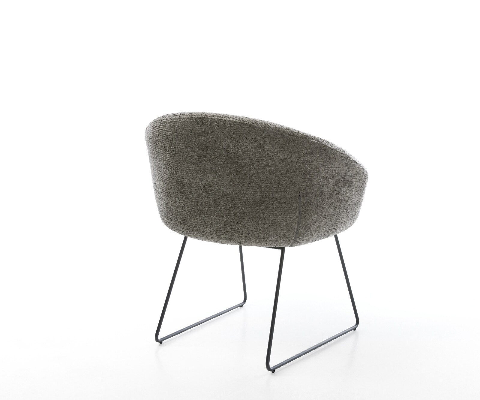 Eetkamerstoel Vinka-Flex met armleuning bouclé zacht mud slipframe zwart pocketveer kern 4