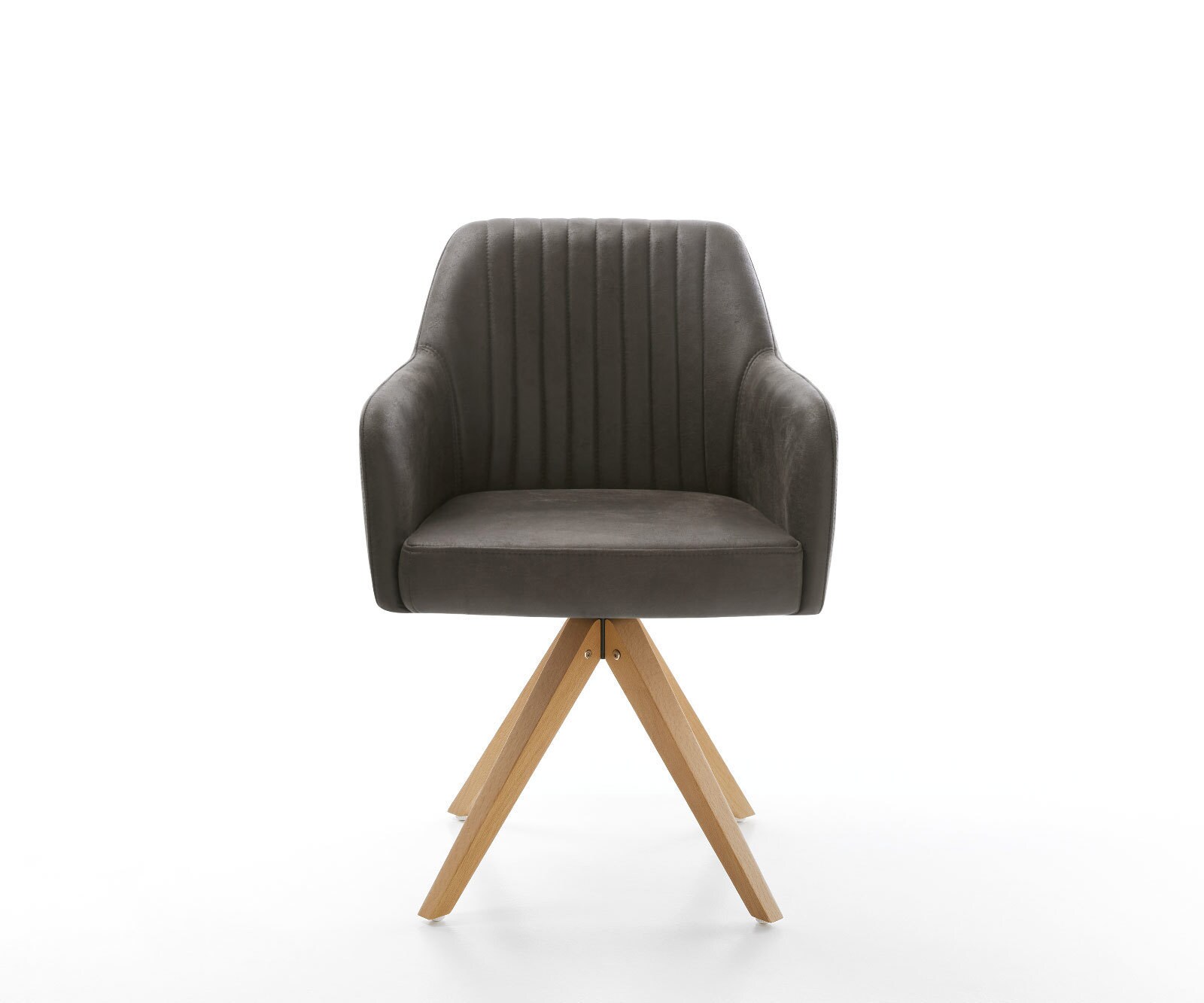 Eetkamerstoel Greg-Flex microvelours antraciet vintage houten frame hoekig natuur pocketveer kern 1