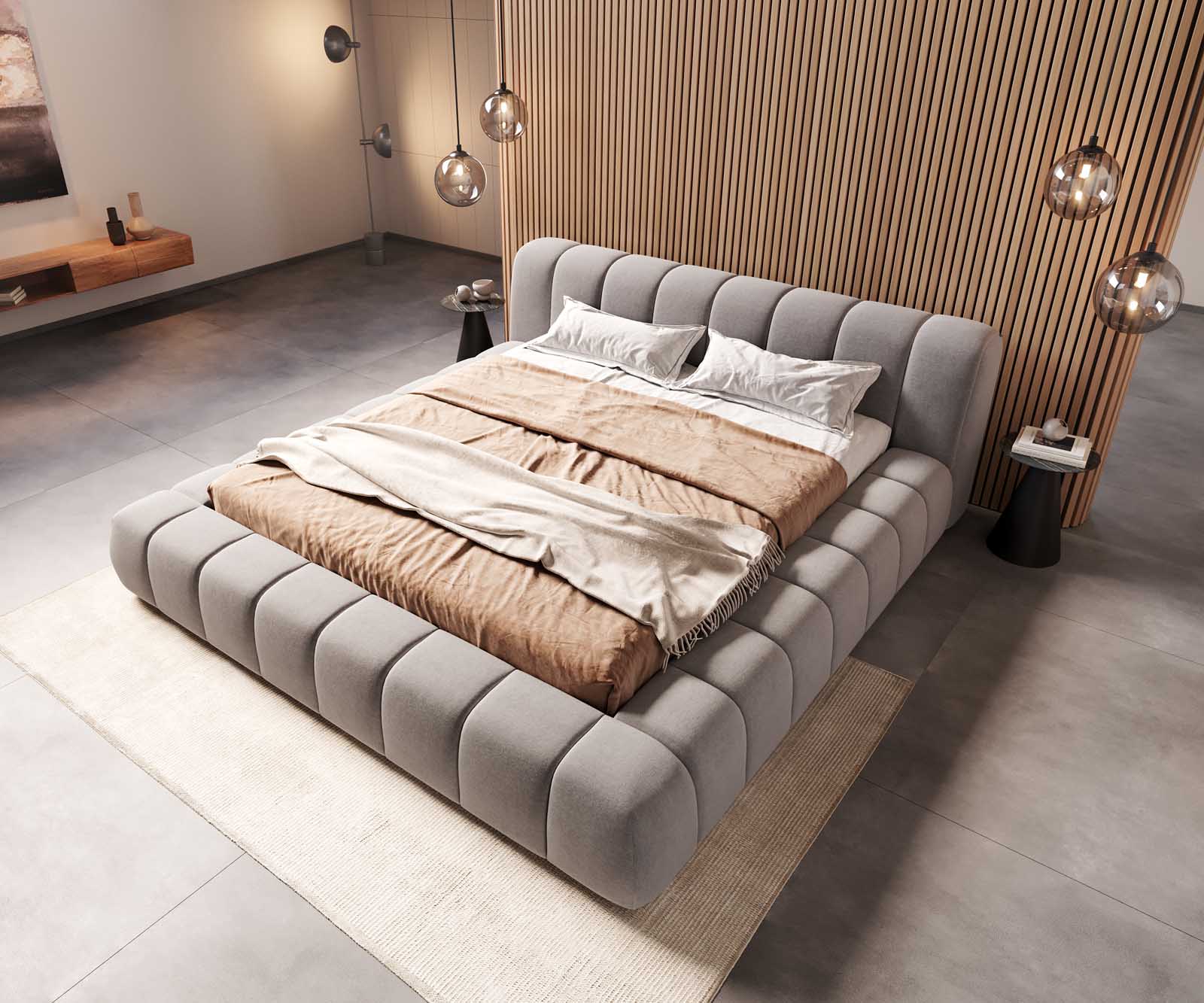 Bedframe Cutio 180x200 cm microvezel grijs 3