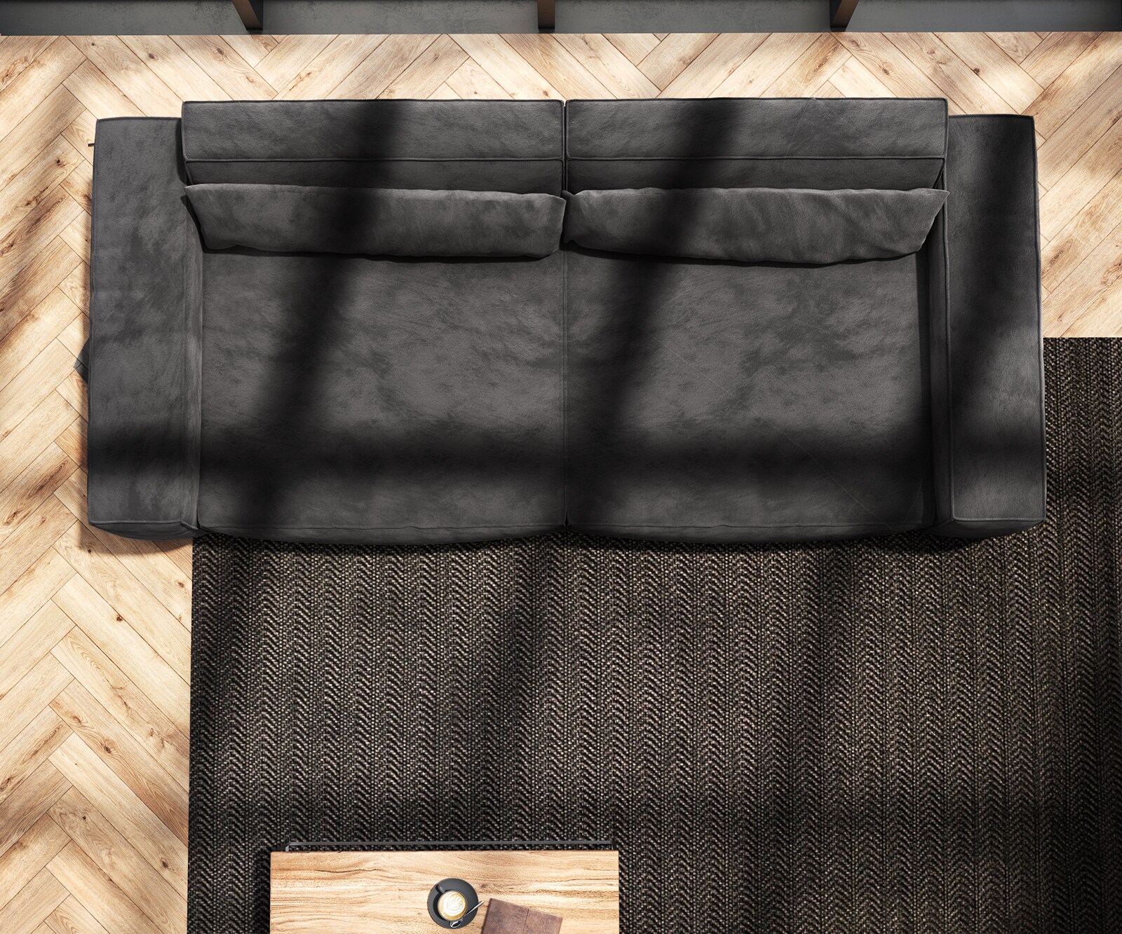 Big-sofa Sirpio XL 270x130 cm microvezel zwart 8