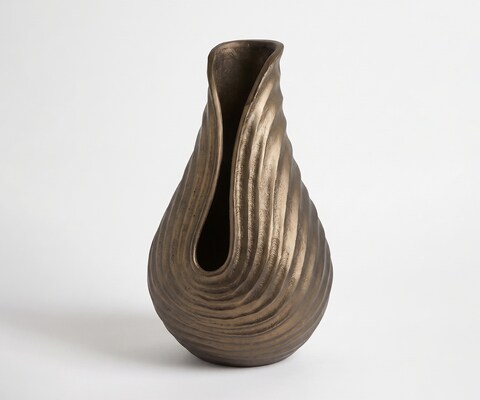 Vaas Helixa B20 x D21 x H35 cm Aluminium Aurum Satin Gegoten