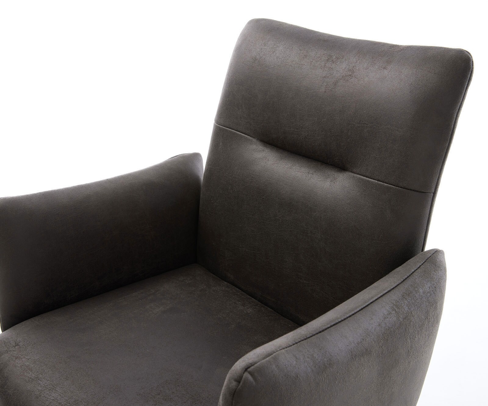 Draaistoel Jova-Flex met armleuning microvelours antraciet vintage kruispoot zwart 360° draaibaar pocketveer kern 3