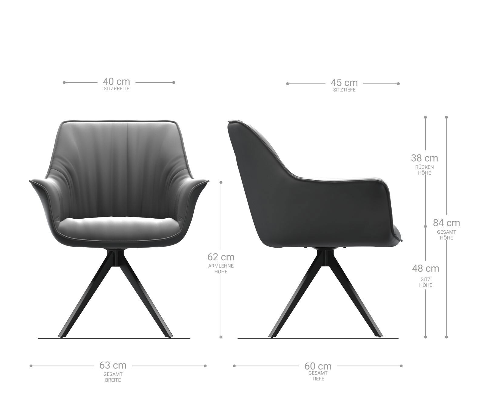 Eetkamerstoel Keila-Flex met armleuning microvelours antraciet vintage kruisframe hoekig roestvrij staal 1 Eetkamerstoel Keila-Flex met armleuning microvelours antraciet vintage kruisframe hoekig roestvrij staal 1