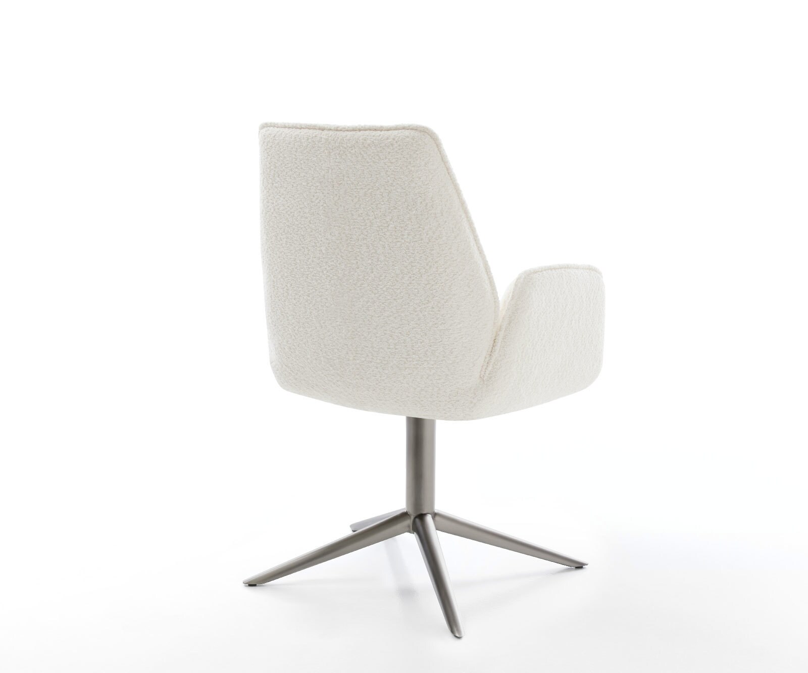 Draaistoel Zoa-Flex bouclé wit kruispoot grafiet 360° draaibaar rocker-functie pocketveer kern 4