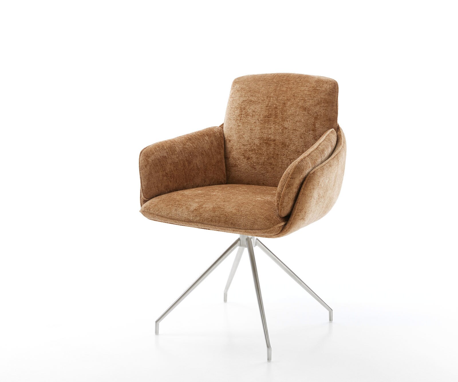 Draaistoel Luan-Flex met armleuning chenille Roest kruisframe conisch zwart 180° draaibaar