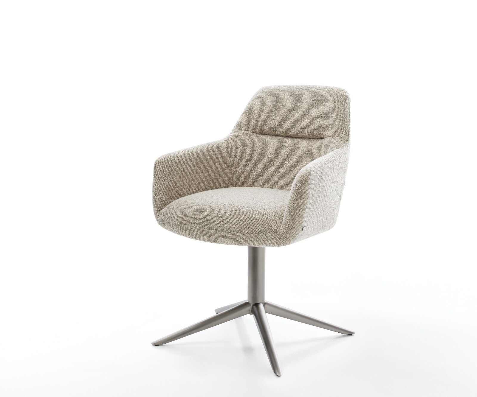 Draaistoel Pejo-Flex geweven stof beige kruispoot grafiet 360° draaibaar rocker-functie pocketveer kern
