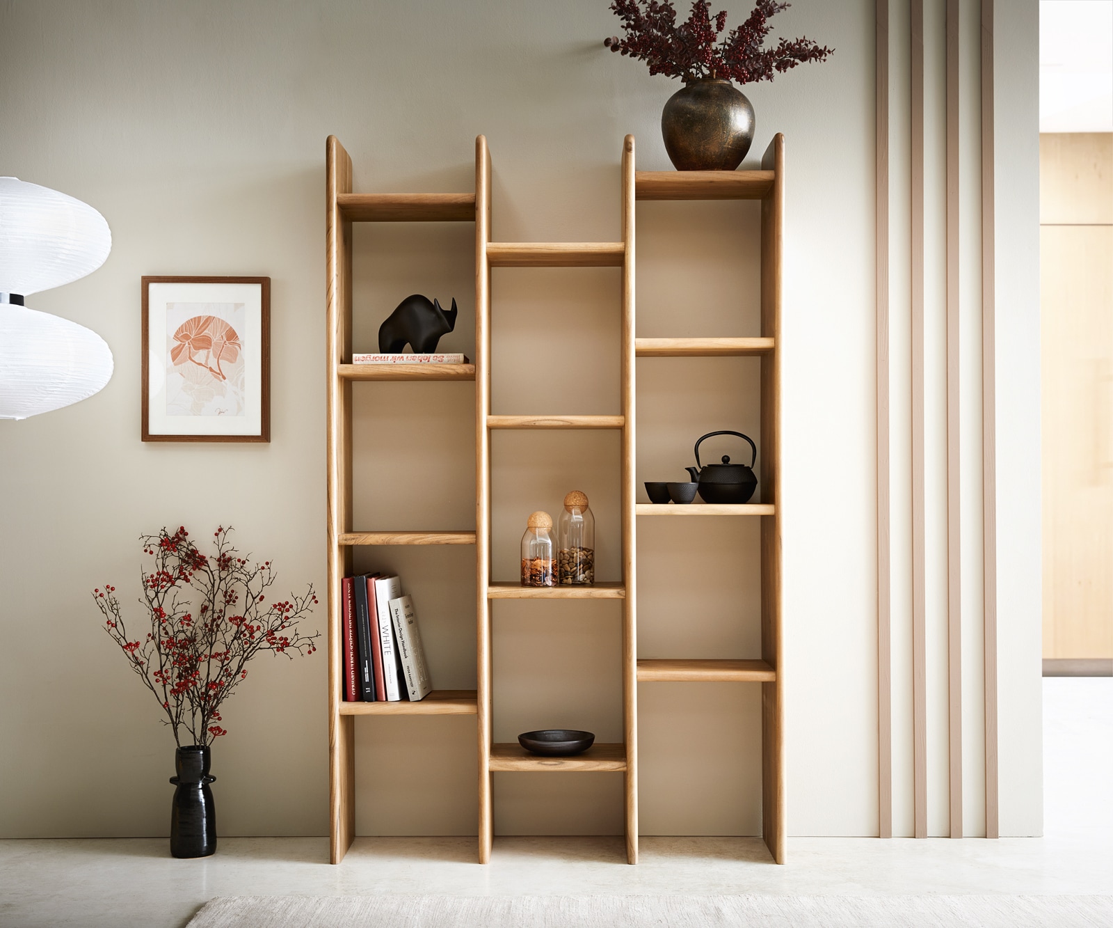 Boekenkast Tizi 110x175 cm natuur acacia 2 Boekenkast Tizi 110x175 cm natuur acacia 2