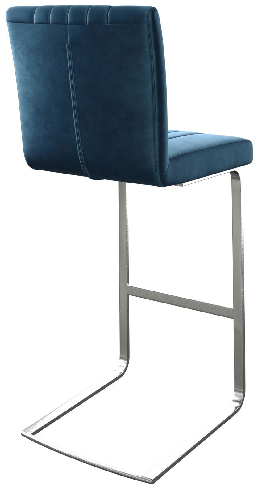 Barstoel Luiga-Flex fluweel blauw sledestoel vlak roestvrij staal 4 Barstoel Luiga-Flex fluweel blauw sledestoel vlak roestvrij staal 4