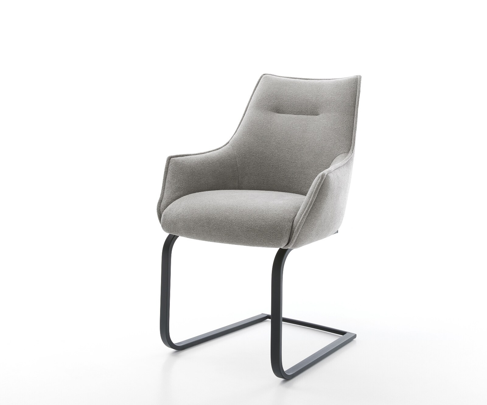 Sledemodel Alja-Flex met armleuning zachte stof met structuur grijs sledemodel vlak zwart pocketveer kern 1