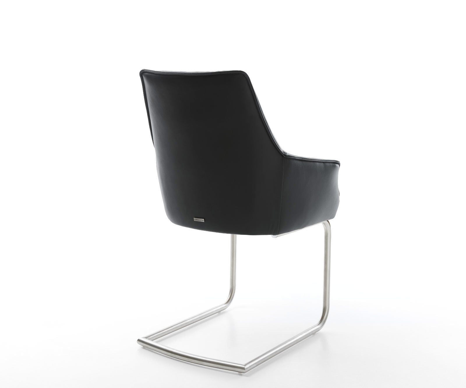 Sledemodel Alja-Flex met armleuning echt leer zwart sledemodel rond roestvrij staal pocketveer kern 4 Sledemodel Alja-Flex met armleuning echt leer zwart sledemodel rond roestvrij staal pocketveer kern 4