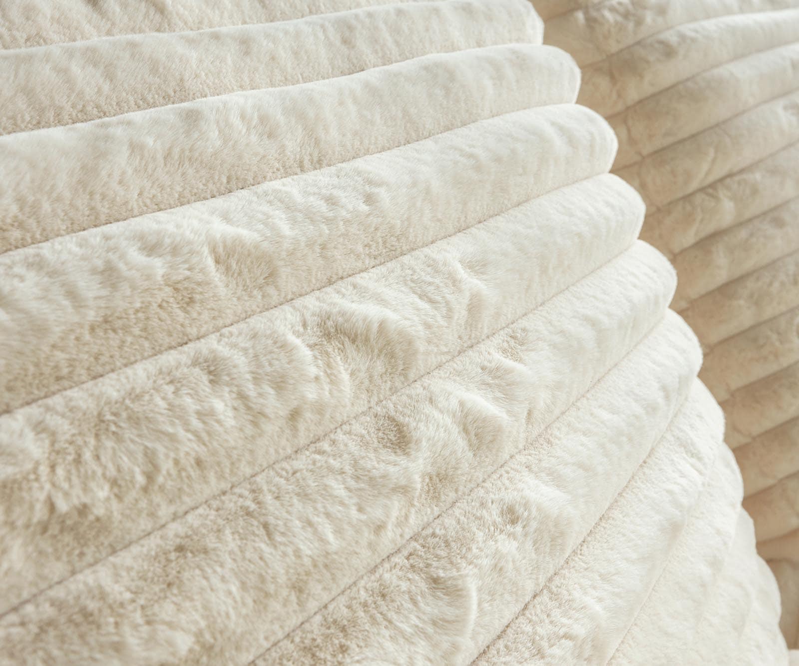 Grote bank Sirpio XL 270x130 cm Pluche Koord Beige met Kruk 2 Grote bank Sirpio XL 270x130 cm Pluche Koord Beige met Kruk 2