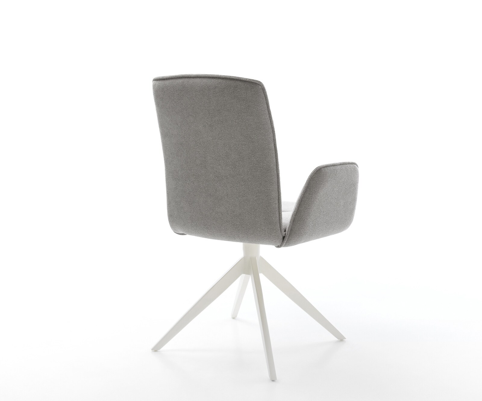 Draaistoel Vinja-Flex zachte stof met structuur grijs kruisframe breed wit 360° draaibaar rocker-functie 4