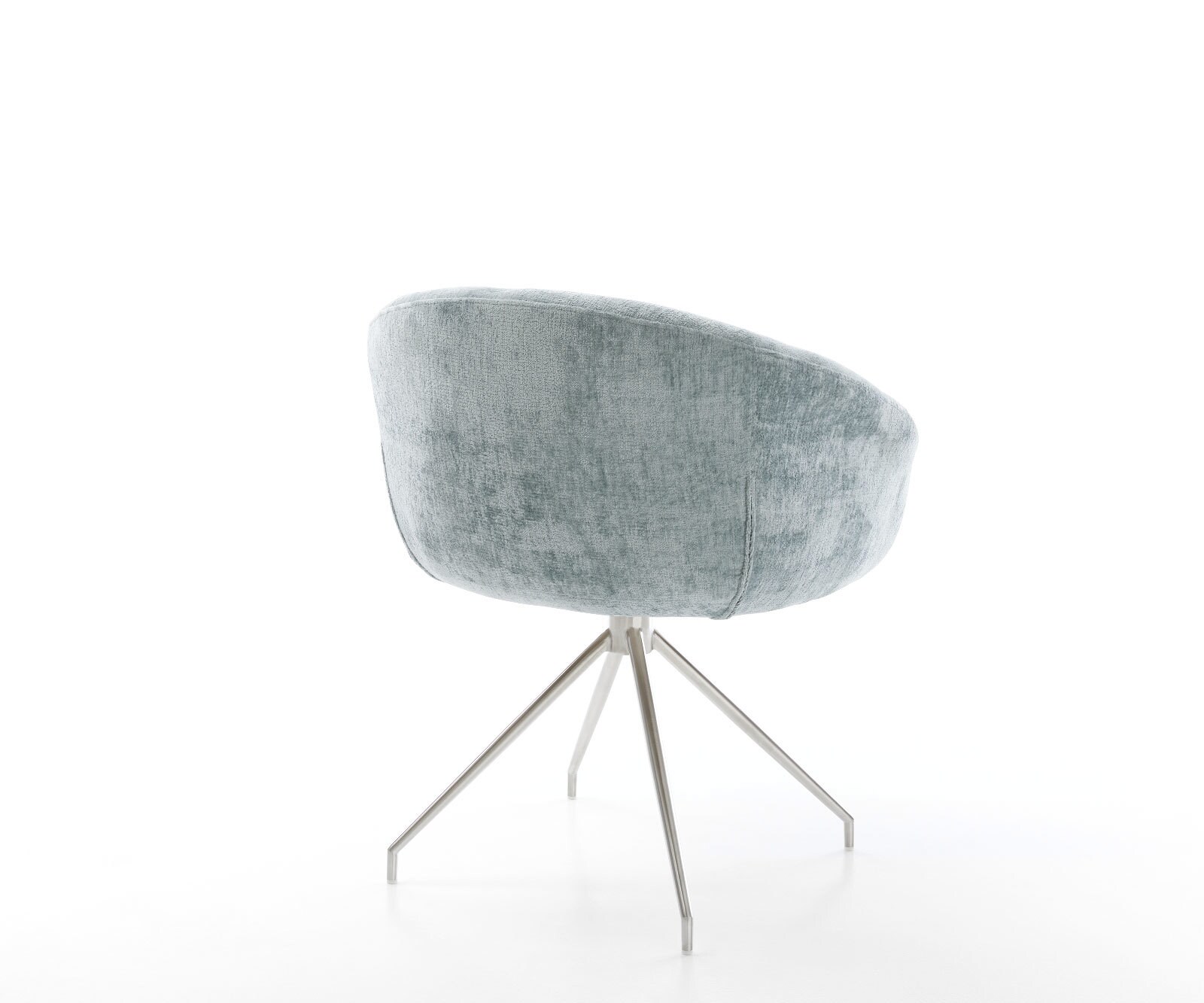 Draaistoel Vinka-Flex met armleuning chenille pastelblauw kruisframe conisch roestvrij staal 180° draaibaar pocketveer kern 4 Draaistoel Vinka-Flex met armleuning chenille pastelblauw kruisframe conisch roestvrij staal 180° draaibaar pocketveer kern 4