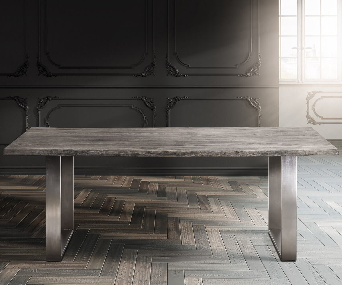 Eettafelblad Edge 220x100cm XL acacia platina Live-Edge 4