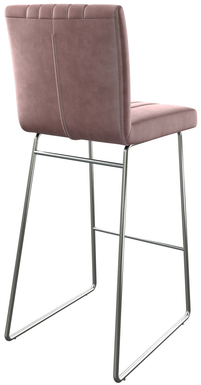 Barstoel Luiga-Flex fluweel rosé slipframe roestvrij staal 4