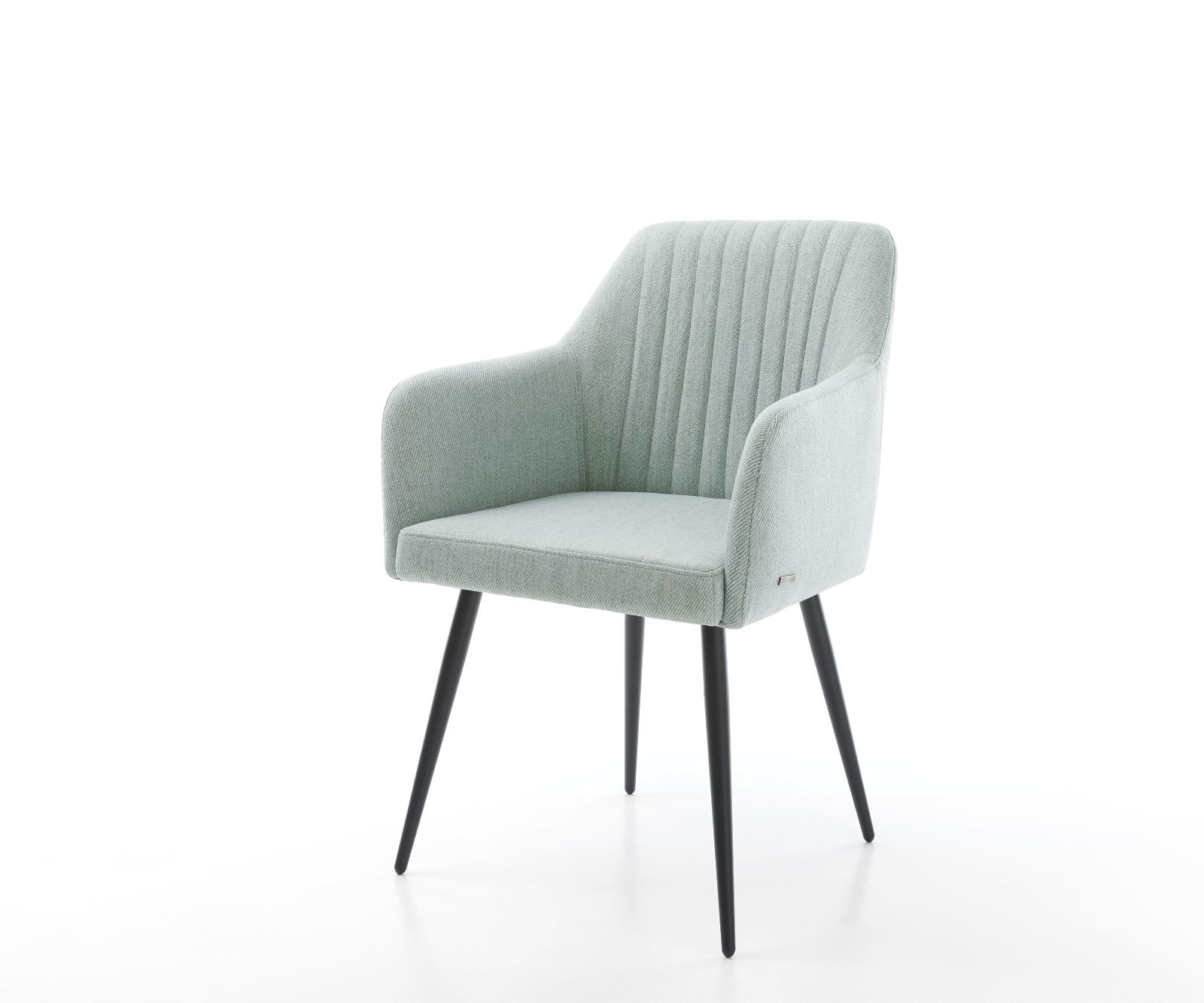 Eetkamerstoel Greg-Flex stripes mint 4-poot conisch zwart pocketveer kern Eetkamerstoel Greg-Flex stripes mint 4-poot conisch zwart pocketveer kern