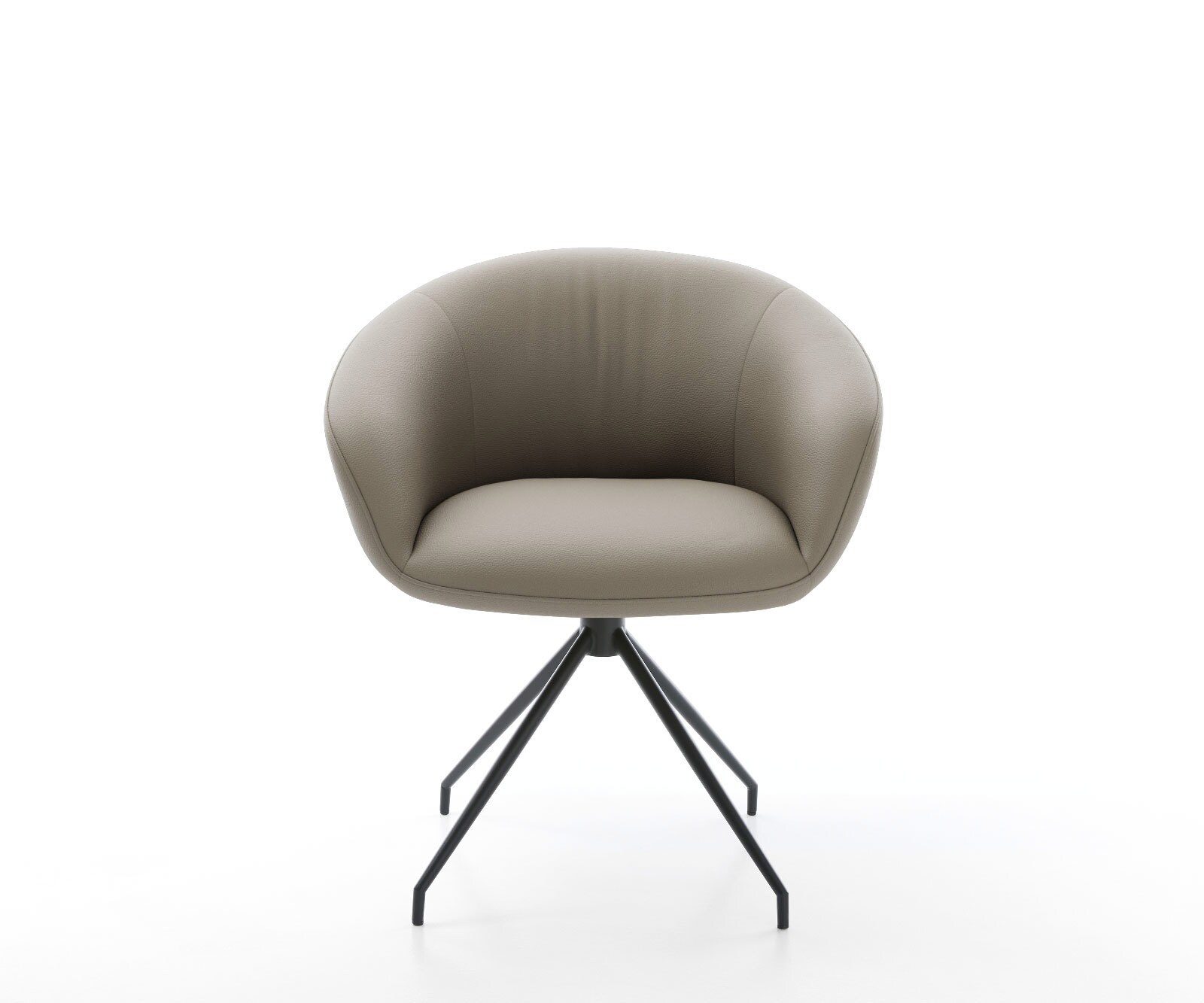 Draaistoel Vinka-Flex met armleuning echt leer mud kruisframe conisch zwart 180° draaibaar pocketveer kern 2