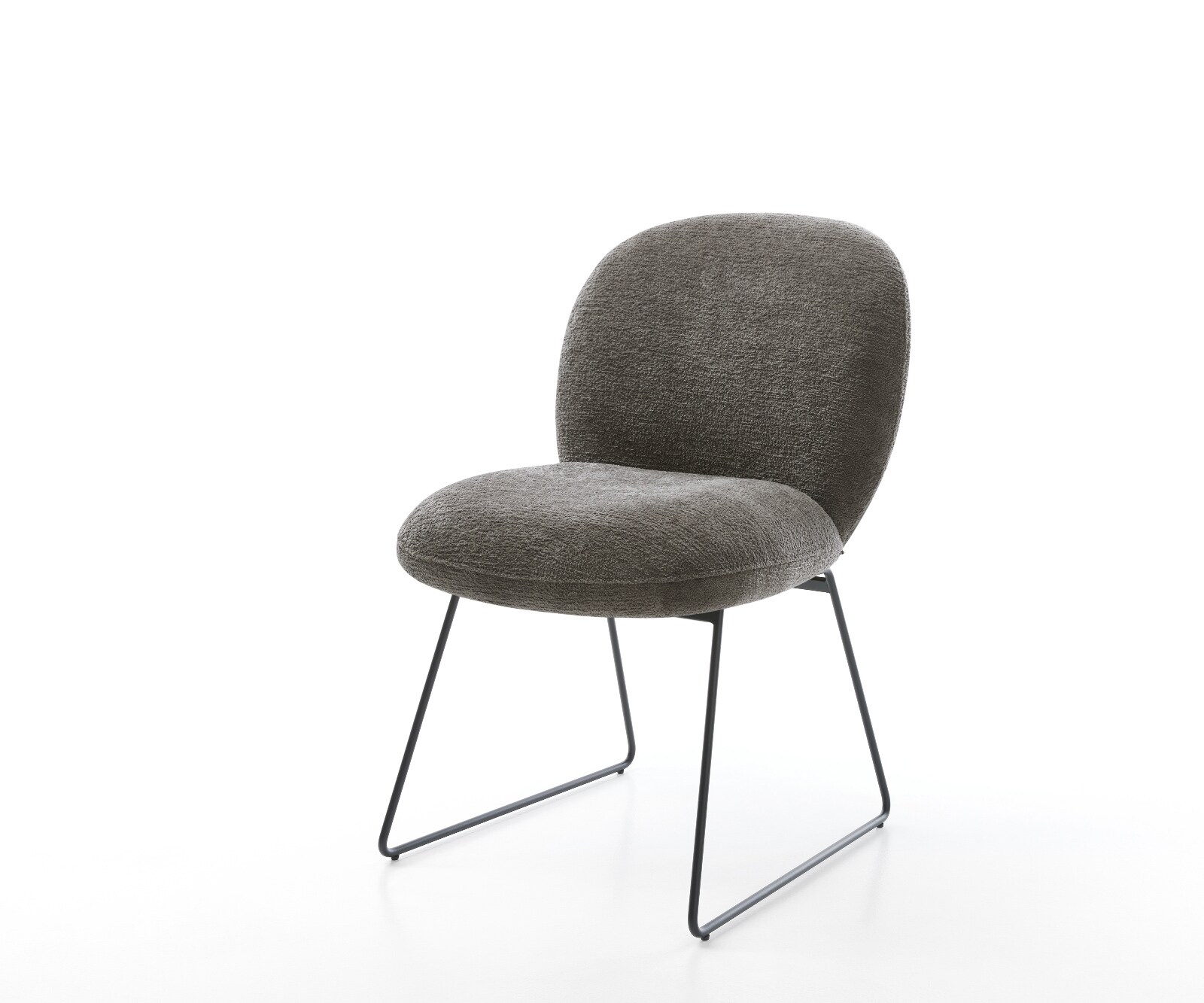 Eetkamerstoel Nube-Flex bouclé zacht mud slipframe zwart pocketveer kern 1